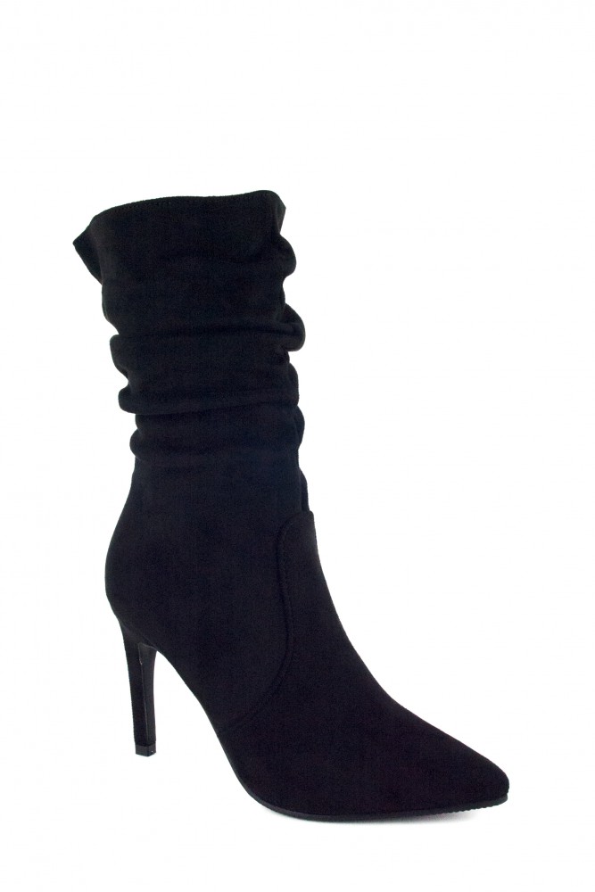  Geraffte Stiefeletten mit hohem Absatz